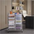 Costway Scrapbook Paper Rolling Storage Cart with 15 Drawers in Clear