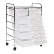 Costway Scrapbook Paper Rolling Storage Cart with 15 Drawers in Clear