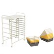 Costway Scrapbook Paper Rolling Storage Cart with 15 Drawers in Gray