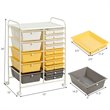 Costway Scrapbook Paper Rolling Storage Cart with 15 Drawers in Gray