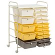 Costway Scrapbook Paper Rolling Storage Cart with 15 Drawers in Gray
