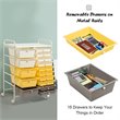 Costway Scrapbook Paper Rolling Storage Cart with 15 Drawers in Gray