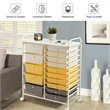 Costway Scrapbook Paper Rolling Storage Cart with 15 Drawers in Gray