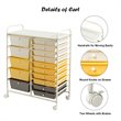 Costway Scrapbook Paper Rolling Storage Cart with 15 Drawers in Gray