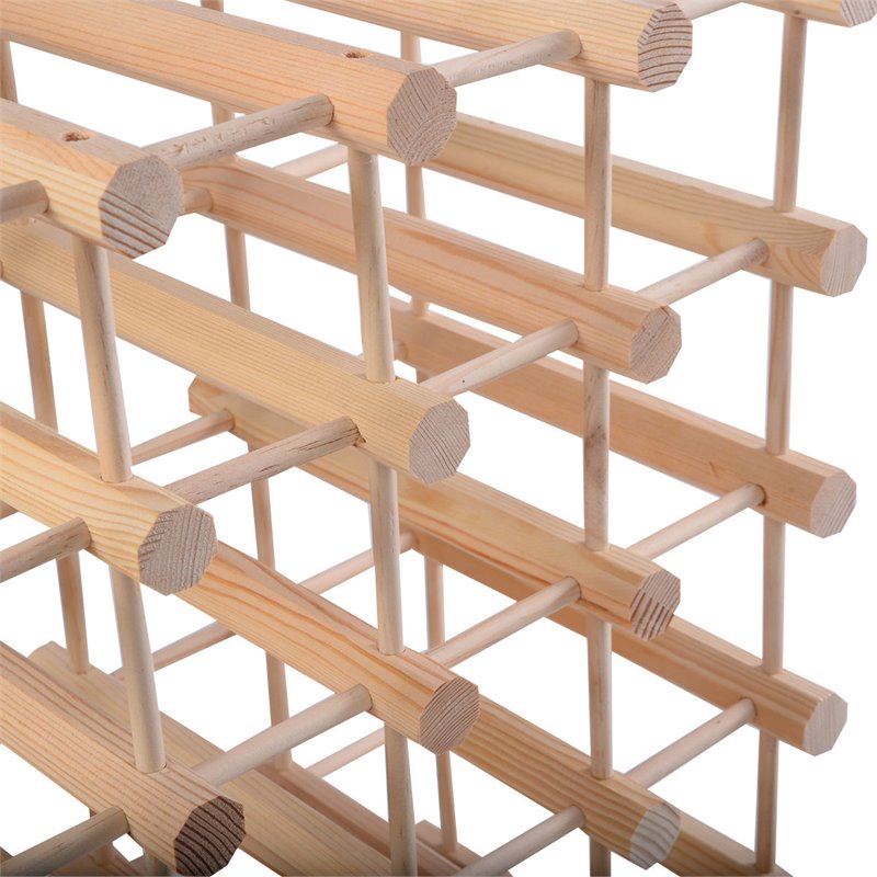 Costway Contemporary Pine Wood Wine Rack for 40-bottle in Natural