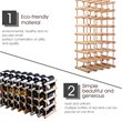 Costway Contemporary Pine Wood Wine Rack for 40-bottle in Natural
