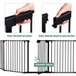 Costway Steel Fireplace Safety Fence Hearth Gate in Black