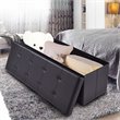 Costway 45'' Contemporary Leather Storage Seat Footstools in Black