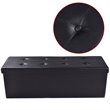 Costway 45'' Contemporary Leather Storage Seat Footstools in Black
