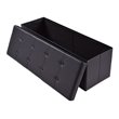 Costway 45'' Contemporary Leather Storage Seat Footstools in Black