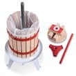 Costway Wood & Iron Crusher Juice Maker Tool/Wine Press in Red