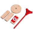 Costway Wood & Iron Crusher Juice Maker Tool/Wine Press in Red