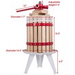Costway Wood & Iron Crusher Juice Maker Tool/Wine Press in Red