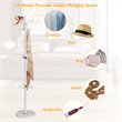 Costway 70'' Contemporary Iron & Marble Coat Rack with 15 Hooks in White Finish