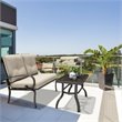 Costway 2 Pieces Metal Patio Outdoor Furniture Set with Cushion in Beige