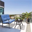 Costway 2 Pieces Metal Patio Outdoor Furniture Set with Cushion in Blue