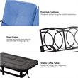 Costway 2 Pieces Metal Patio Outdoor Furniture Set with Cushion in Blue