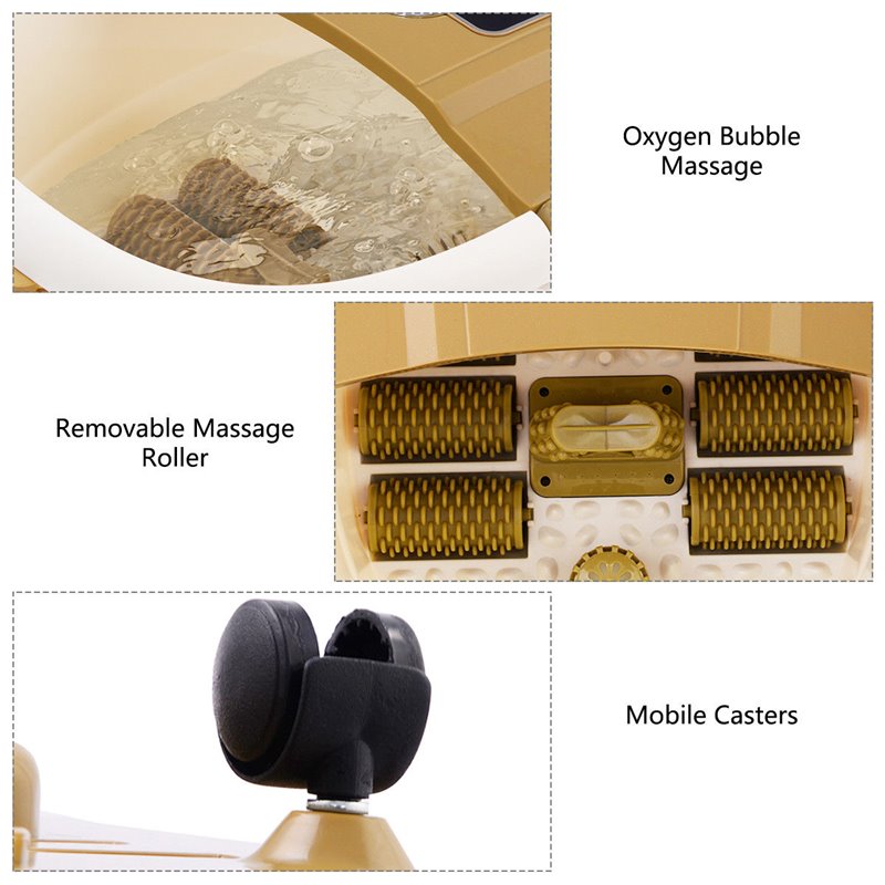 Costway Portable Foot Spa Bath Massager with Heat LED Display in Yellow