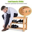 Costway 2-Tier Entryway Solid Bamboo Shoe Storage Rack Bench in Natural