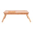Costway Folding Laptop Desk Table with Serving Tray & Drawer in Brown
