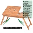 Costway Folding Laptop Desk Table with Serving Tray & Drawer in Brown