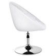 Costway Tufted Back Adjustable PU Leather Swivel Accent Chair in White/Chrome