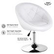 Costway Tufted Back Adjustable PU Leather Swivel Accent Chair in White/Chrome