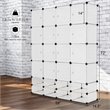 Costway Contemporary PP and Steel Cube Clothes Wardrobe with Doors in Silver