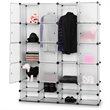 Costway Contemporary PP and Steel Cube Clothes Wardrobe with Doors in Silver