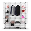 Costway Contemporary PP and Steel Cube Clothes Wardrobe with Doors in Silver