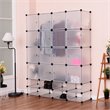 Costway Contemporary PP and Steel Cube Clothes Wardrobe with Doors in Silver