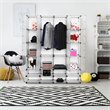 Costway Contemporary PP and Steel Cube Clothes Wardrobe with Doors in Silver