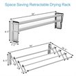 Costway Contemporary Rattan and Iron Wall Mount Expandable Towel Rack in Silver