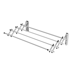 Costway Contemporary Rattan and Iron Wall Mount Expandable Towel Rack in Silver