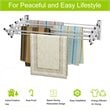 Costway Contemporary Rattan and Iron Wall Mount Expandable Towel Rack in Silver