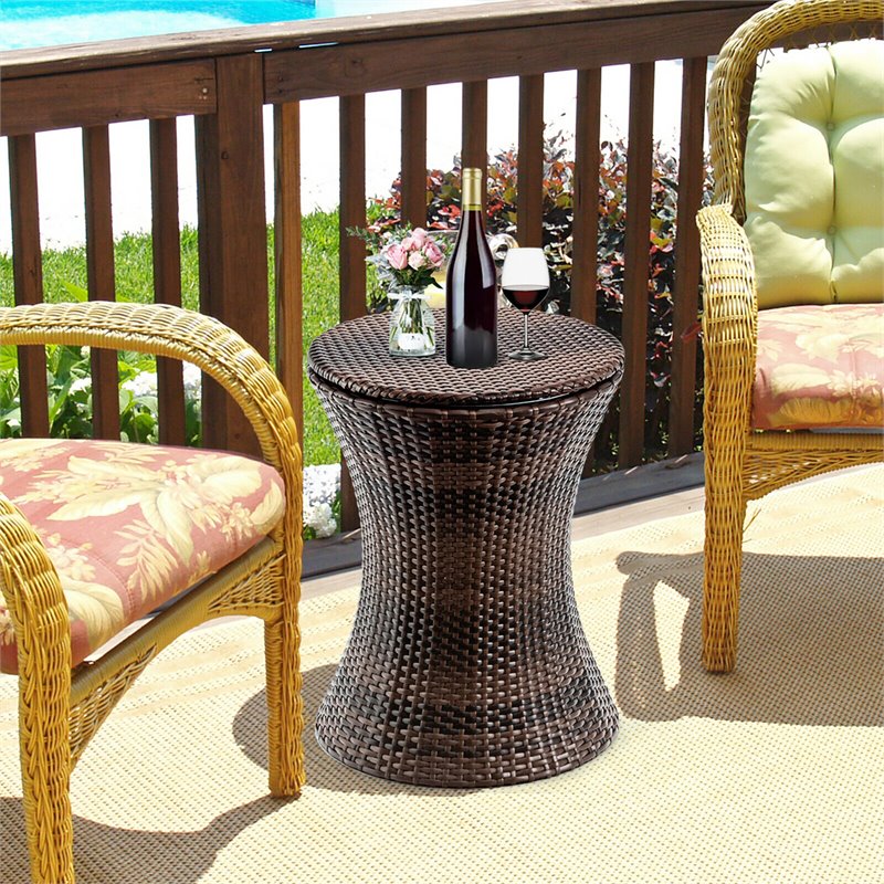 rattan height adjustable table