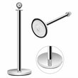 Costway Contemporary Stainless Steel Queue Pole in Silver/Red Velvet (Set of 6)