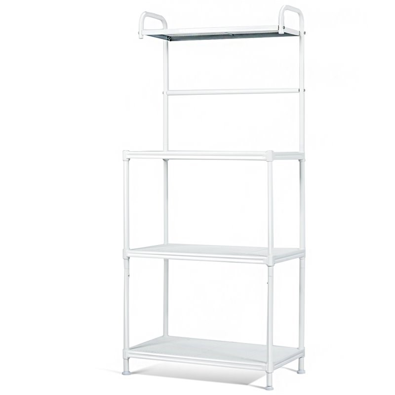 Costway 4-tier Contemporary Iron Baker's Rack with Thicken Pipes in White