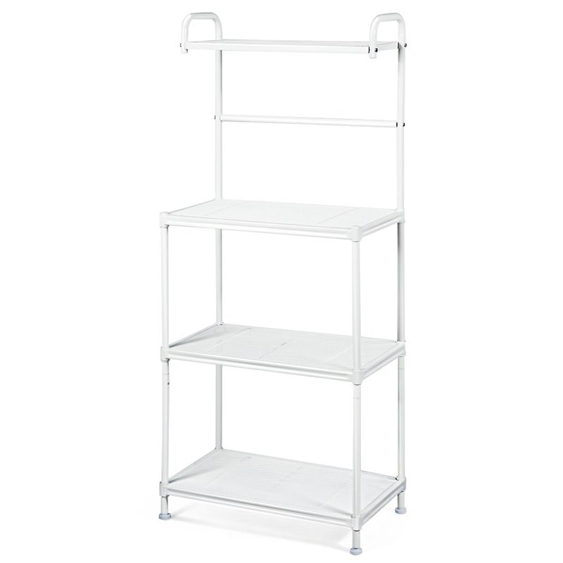Costway 4-tier Contemporary Iron Baker's Rack with Thicken Pipes in White
