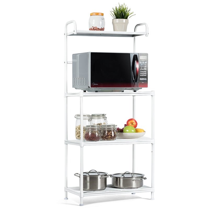 Costway 4-tier Contemporary Iron Baker's Rack with Thicken Pipes in White