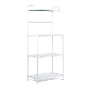 costway 4-tier contemporary iron baker's rack with thicken pipes in white