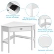 Costway Contemporary MDF and Pine Wood Corner Computer Desk in White