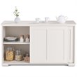 Costway MDF Kitchen Storage Cabinet with Sliding Door in White