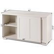 Costway MDF Kitchen Storage Cabinet with Sliding Door in White