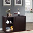Costway MDF Kitchen Storage Cabinet with Sliding Door in Brown
