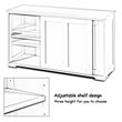 Costway MDF Kitchen Storage Cabinet with Sliding Door in Brown