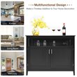 Costway MDF and Pine Kitchen Storage Cabinet with 2 Doors in Black