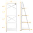 Costway 4-Tier Contemporary MDF Board Multifunctional Ladder Shelf in White