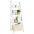 Costway 4-Tier Contemporary MDF Board Multifunctional Ladder Shelf in White