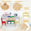 Costway 5-piece Contemporary Pine Wood Kids' Table and Chair Set in Multi-Color